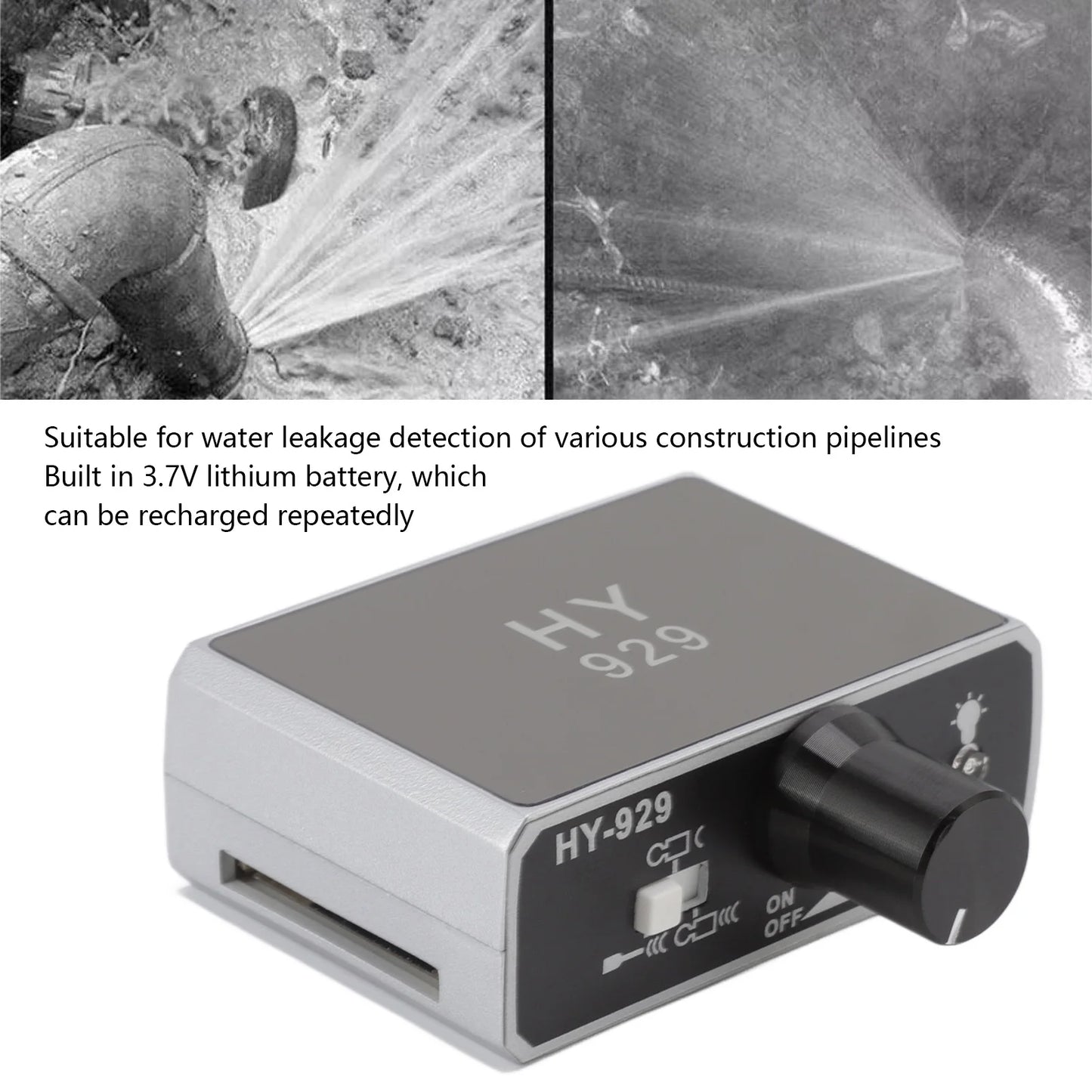 HY 929 Water Pipe Leakage Detector Water Pipeline Leak Detector Plumbing Engineering Leak Detection Device Irrigation Inspection
