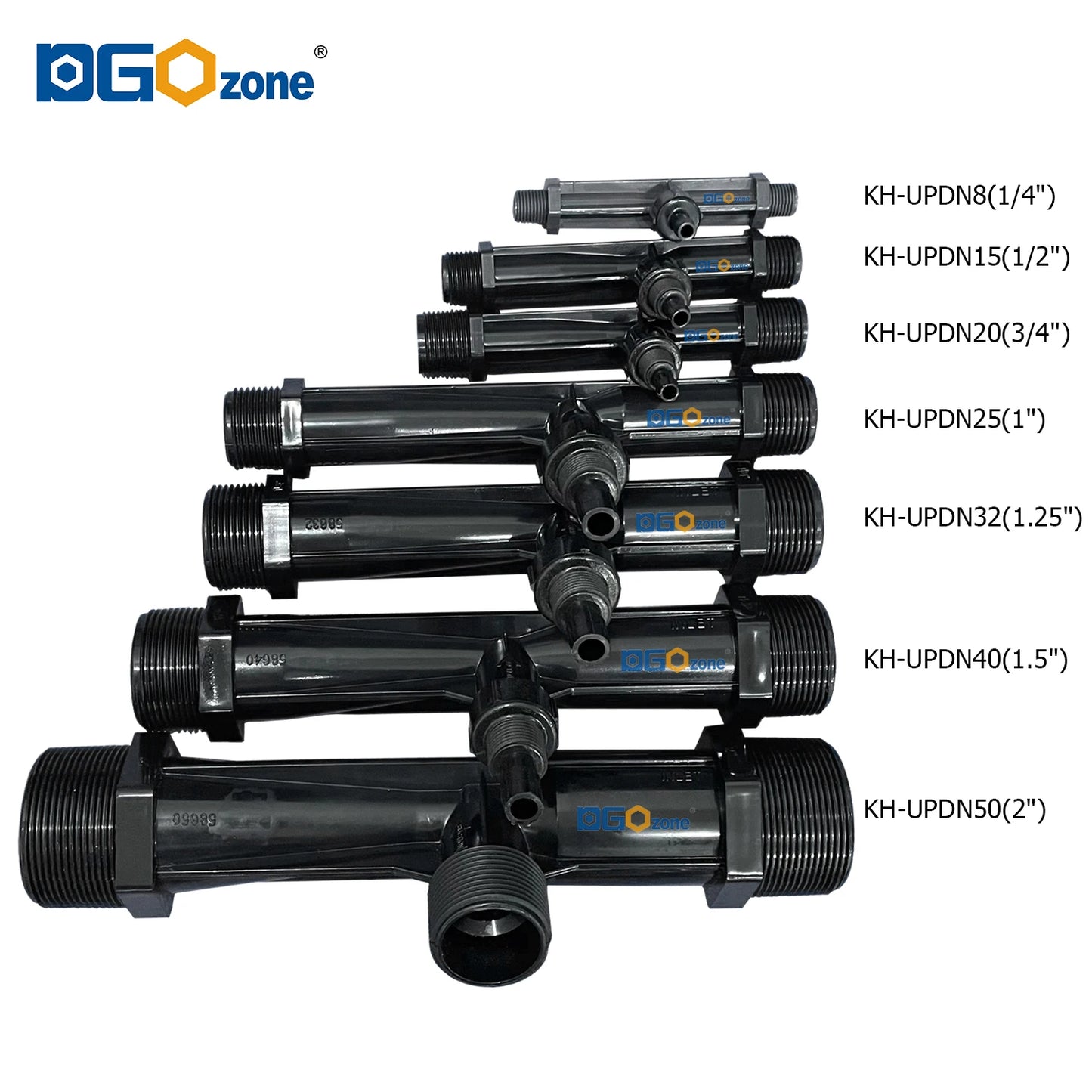 UPVC Venturi Injector for Mixing Liquid Venturi with Valve BSP thread 1/2" 3/4" 1" 1.25" 1.5" 2" DGOzone