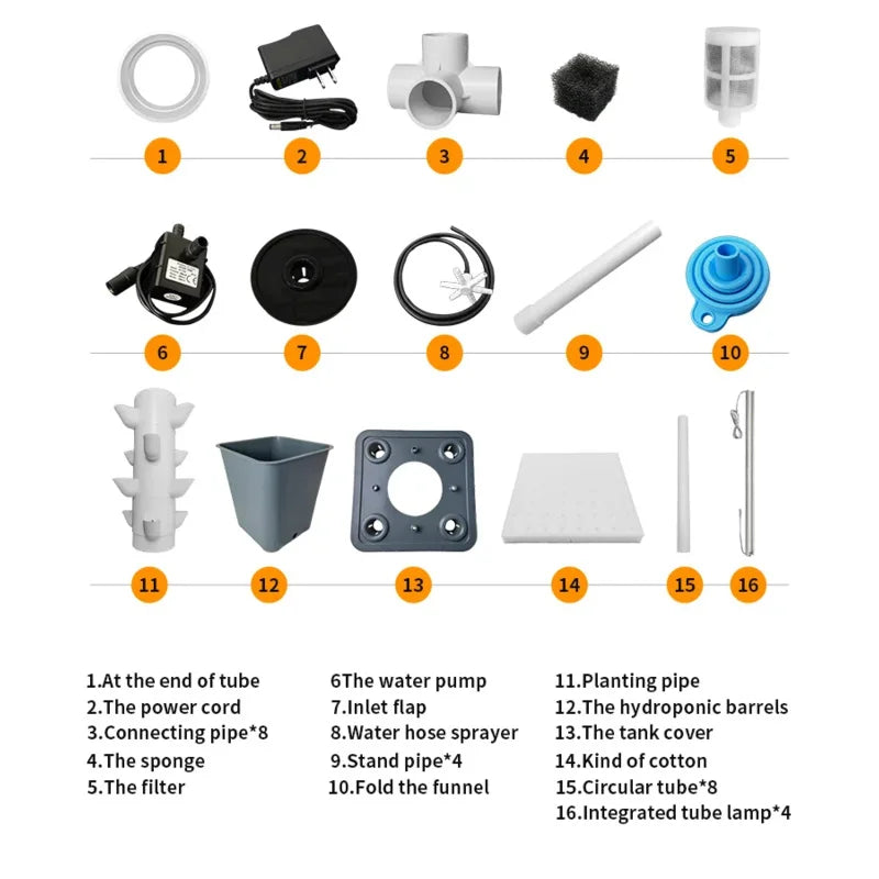 DIY Hydroponic Pots 45Holes Vertical Tower Vegetables Strawberry Growing System Hydroponics Tower