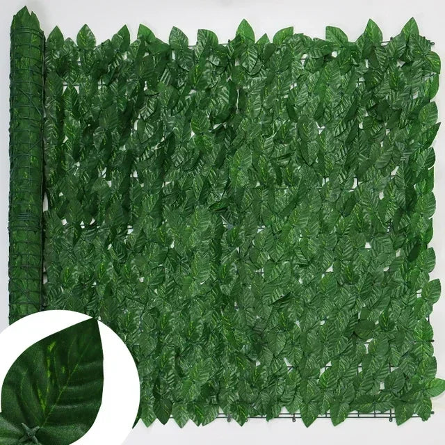 Artificial Leaf Privacy Fence Screen Fake Hedge Panels Balcony Screen Ivy Leaves Fence Screen for Wall Garden Patio Decor