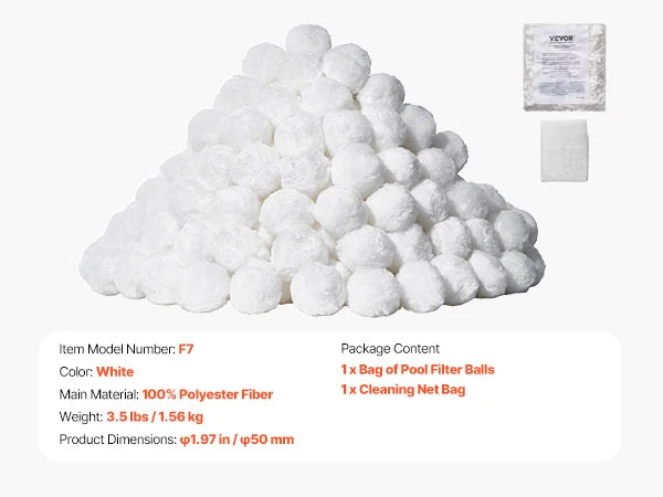 SucceBuy Pool Filter Balls 1.5 lbs-4.6 lbs Reusable Blue/White Polyester Fiber Filter Media with Wash Bag for Pool Aquarium Tank