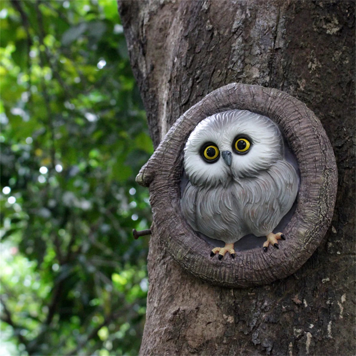 1pc Owl Tree hole Hugger tree decor,Garden Statues Owl,Nature Country Art Owl Figurine for Indoor Outdoor Yard Tree Decorations,