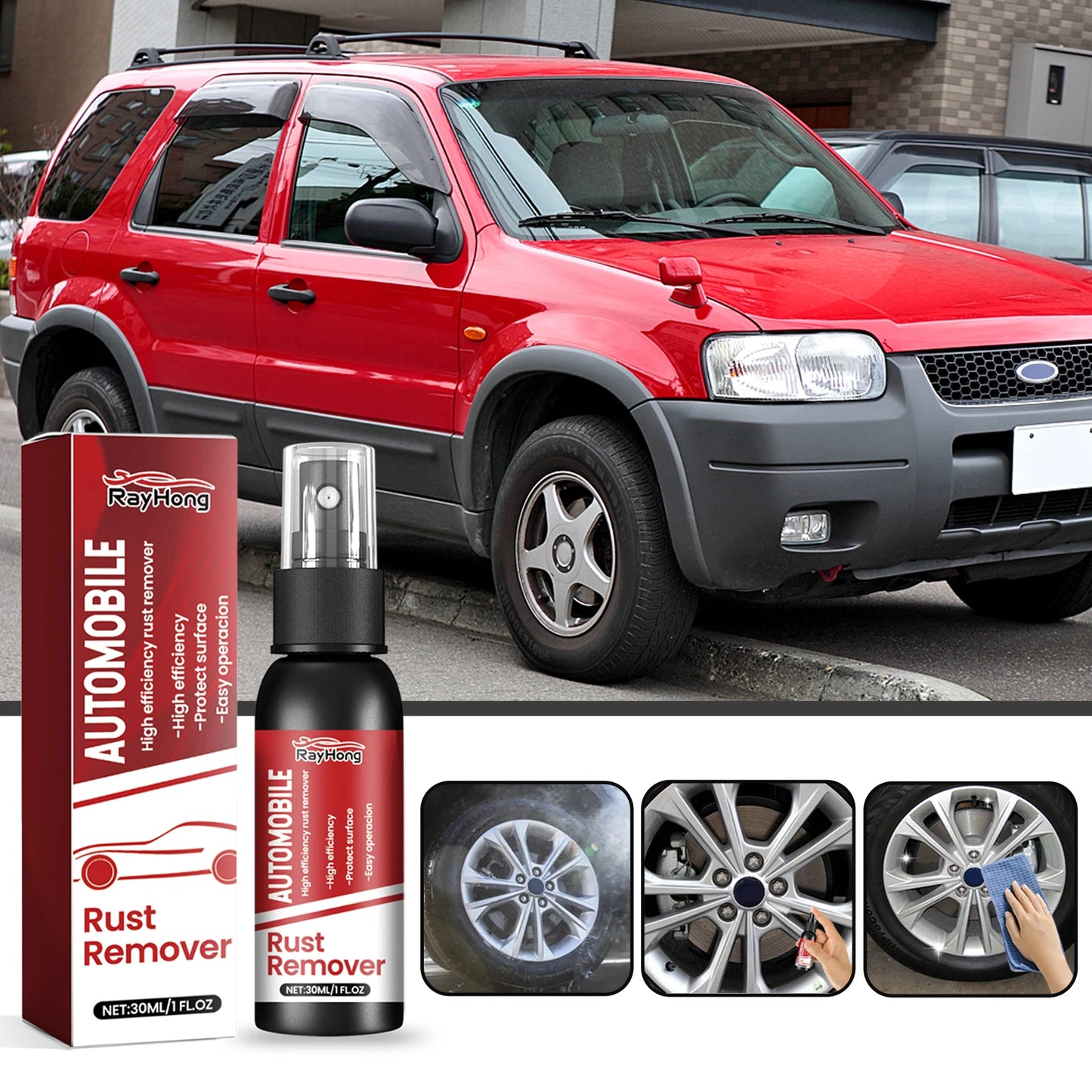 Auto Rust Remover Auto Tire Parts Rust Removal Clean Dirt Removal Corrosion Reconditioning Multi-Function Rust Remover