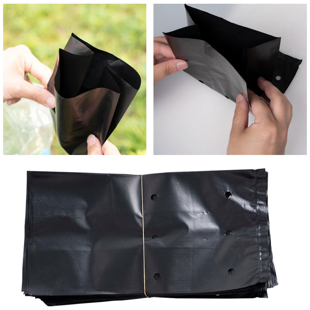 10-100 planting bags PE polybags vegetable nursery bags garden plastic bags peanut thickened planting bags nursery pots