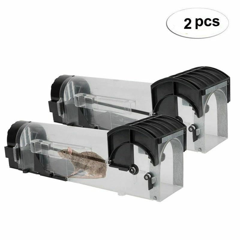 2pcs/3pcs Medium Plastic Mouse Trap Catch Mice Alive in Cage Multi Foot Pedal Reusable Indoor/Outdoor Mouse Trap