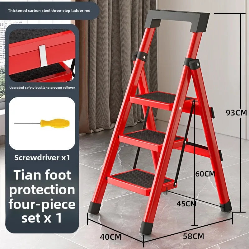 Home ladder stool folding zigzag ladder anti slip pedal ladder indoor