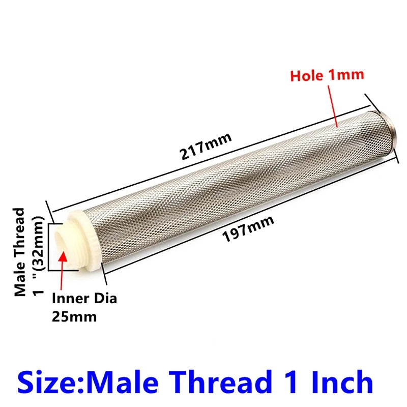 1/2"~2.5" 304 Stainless Steel Extended Filter Garden Irrigation Water Pump Hose Filter Aquarium Water Cleaning Mesh Metal Filter