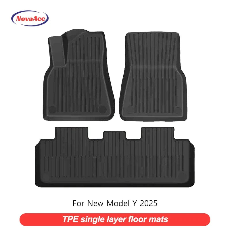 Floor Mats For Tesla Model Y 2025+ Juniper TPE All-Weather Waterproof Trunk Mat Liner Non-Slip Car Interior Protection
