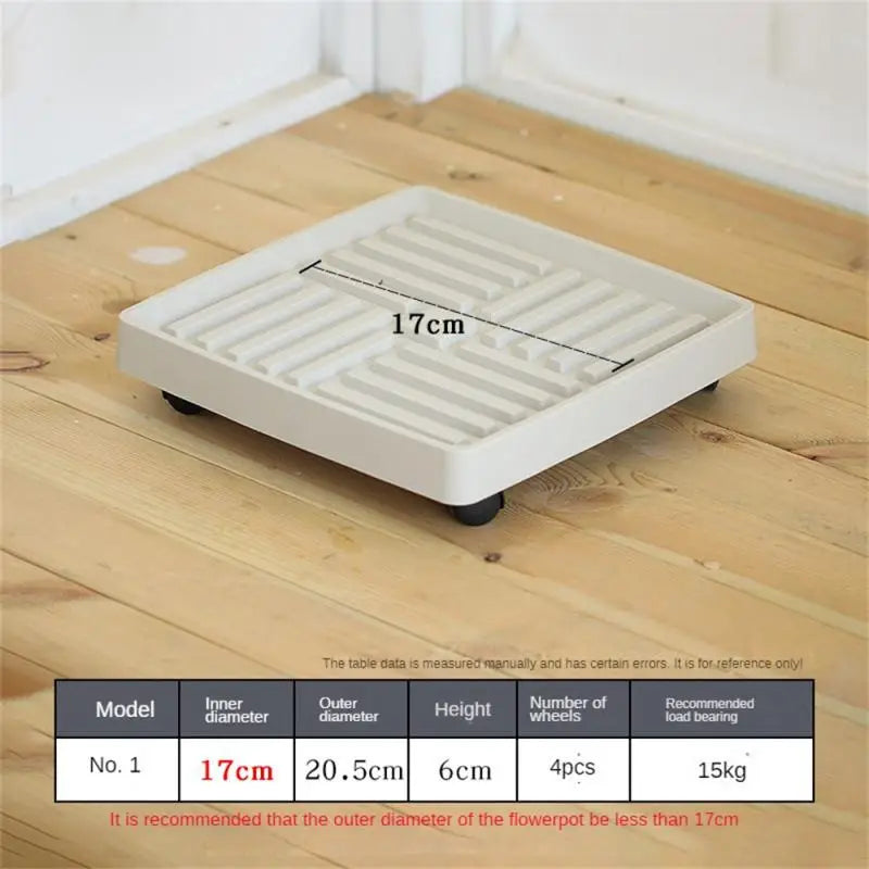 Flower Pot Stand Trays With Wheels Multifunctional Flower Disc Base Durable Movable Round Square Bonsai Plants Trays Home Decor