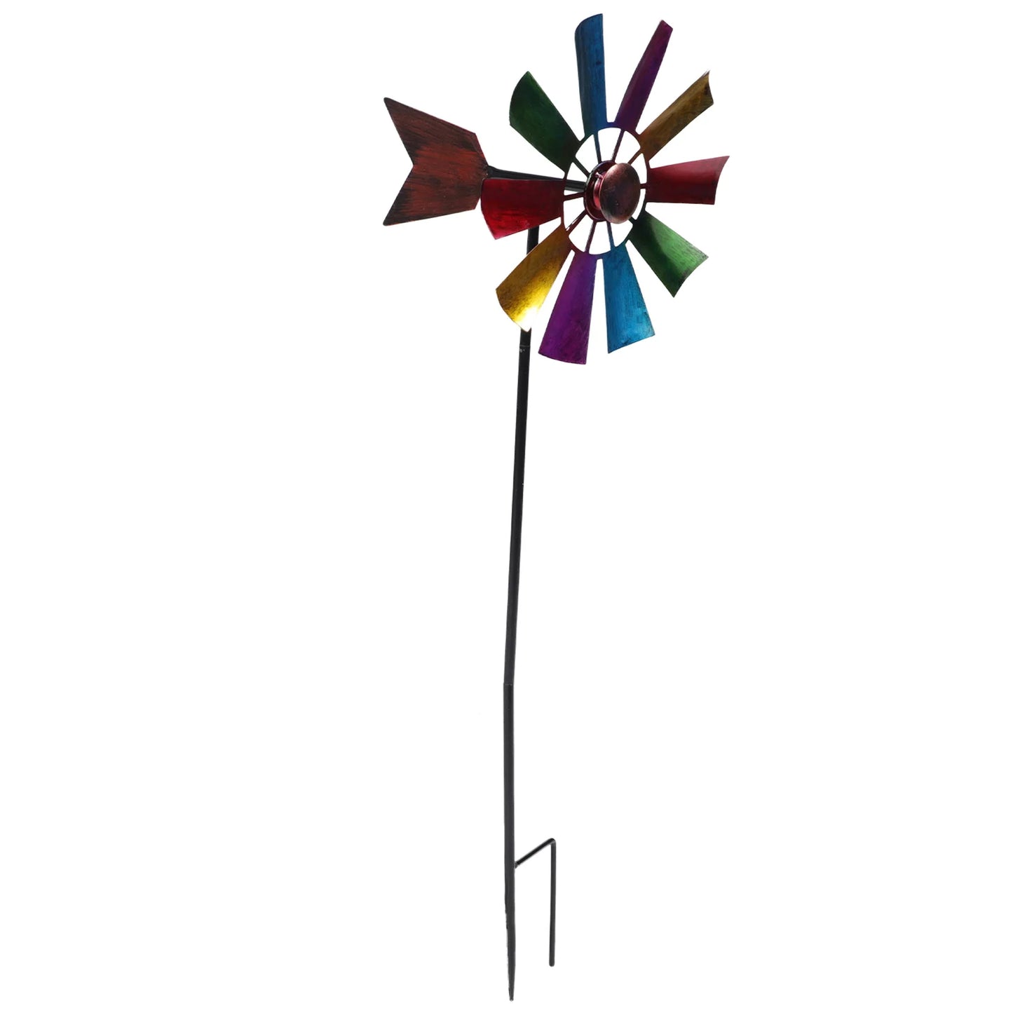 Metal Windmill Decor Iron Art Garden nament Windmill Statue Decorative Spinners Outdoor Pinwheel Sculpture Garden Supplies Yard