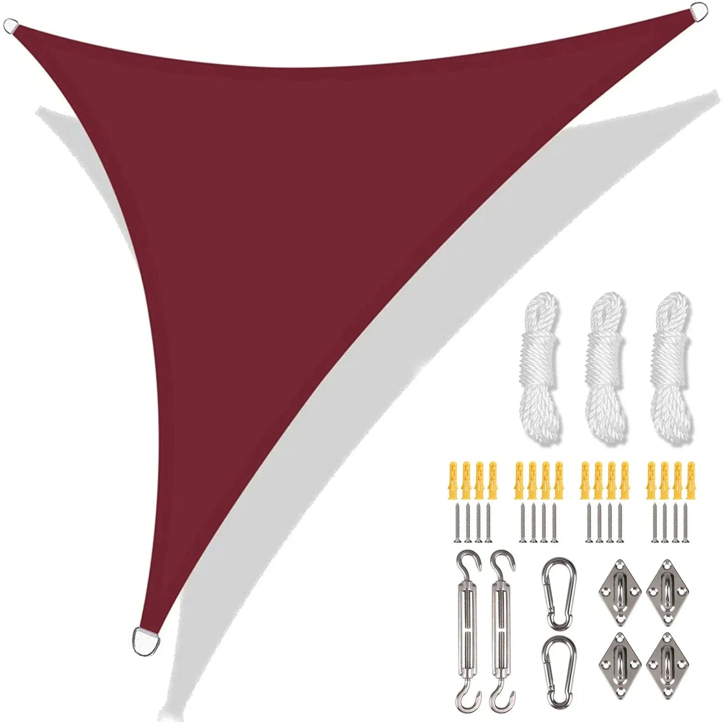 5/3.6/3/2M Triangle Shade Sail Waterproof Sunshade Sail Canopy 98%UV Block Awning with Free Rope for Garden Patio Pergola Gazebo