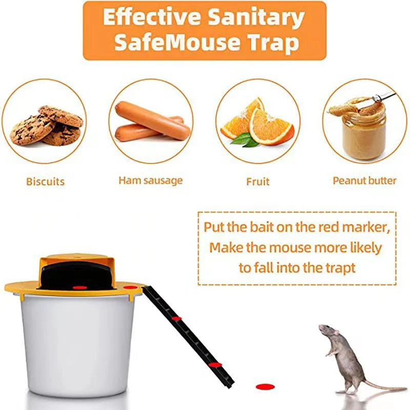 Flip-top mousetrap barrel lid trap automatic reset household mousetrap artifact mouse board mouse killer mousetrap