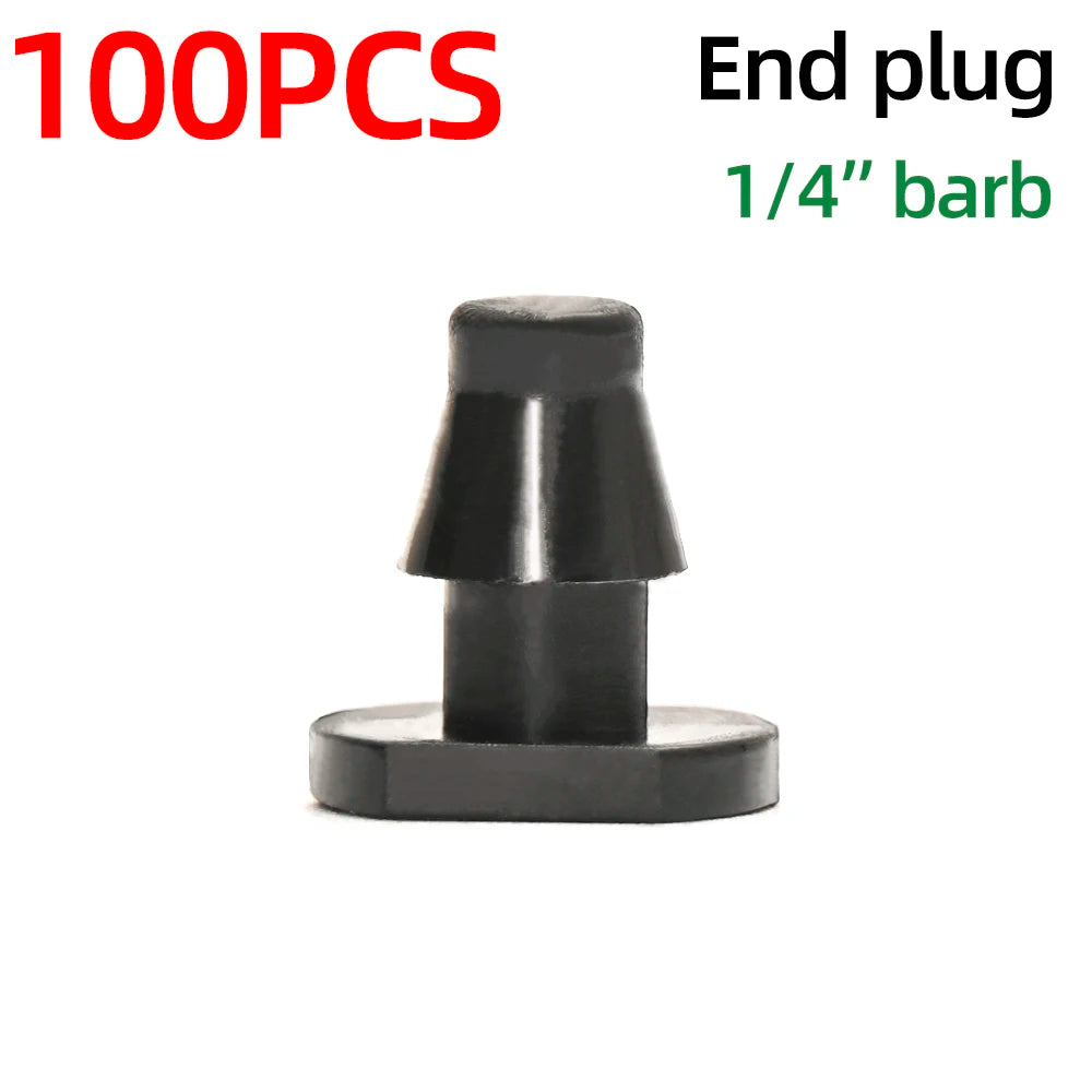 1/4" Pvc Hose Barb Connector End Cap Goof Plug Automatic Drip Irrigation Connectors Garden Watering System Water Pipe