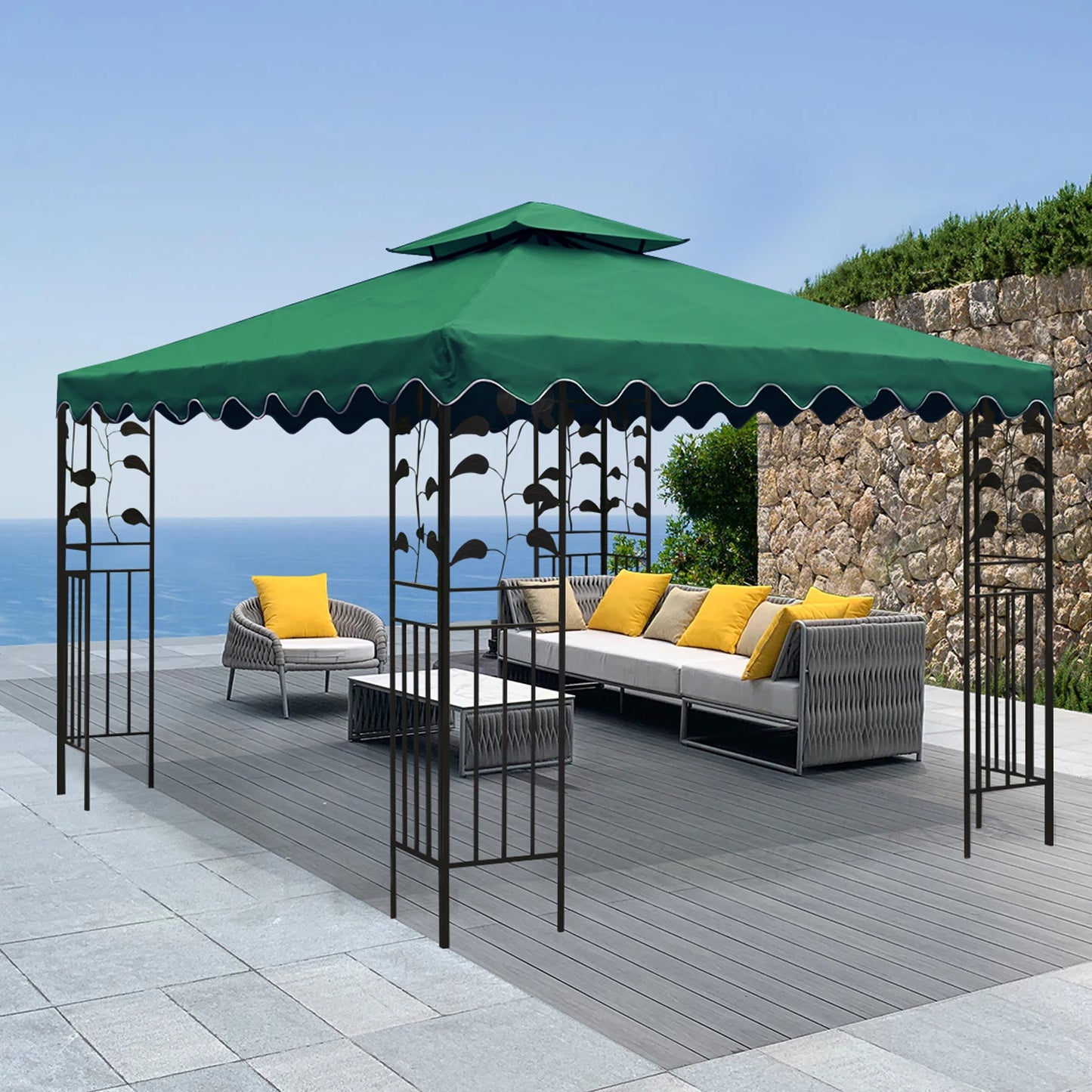 3*3m Gazebo Tent Top, Outdoor UV Protection Sunscreen Tent Top, Can Be Used For Garden Patio Wedding Outdoor Events