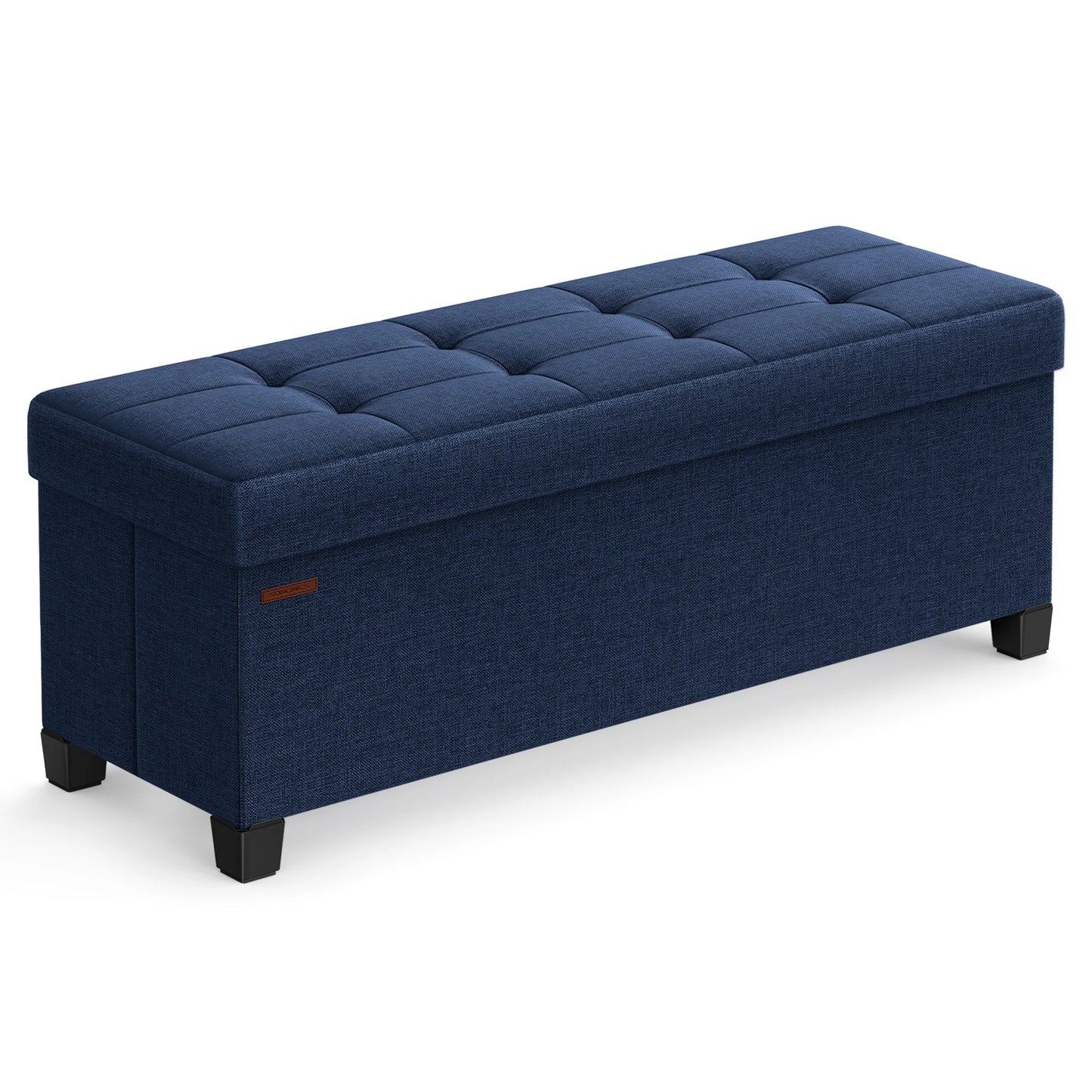Foldable Storage Ottoman Bench with Legs, 43'' End of Bed Chest
