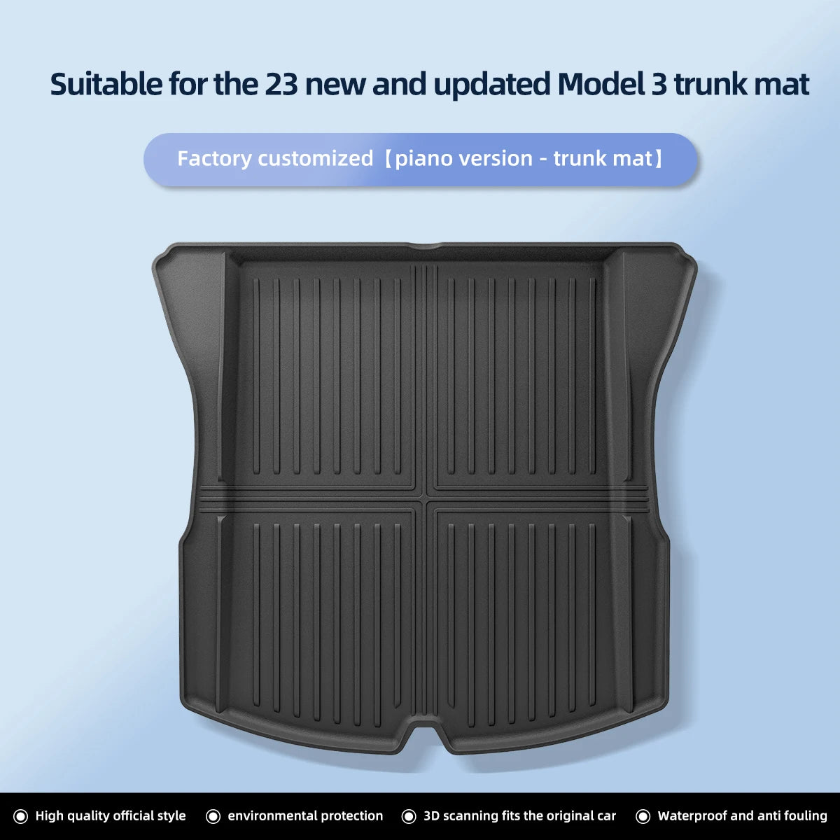 For Tesla Model 3 Highland Floor Mats 2024 Car Accessories TPE Waterproof Foot Pad Front Rear Trunk Mat Rear Seat Backrest Pad