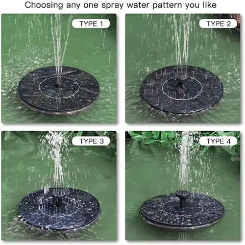 Solar Fountain Pump Floating Solar Panel Bird Baths Water Fountain with 4 Nozzles For Garden Outdoor Water Pool Pond Decor