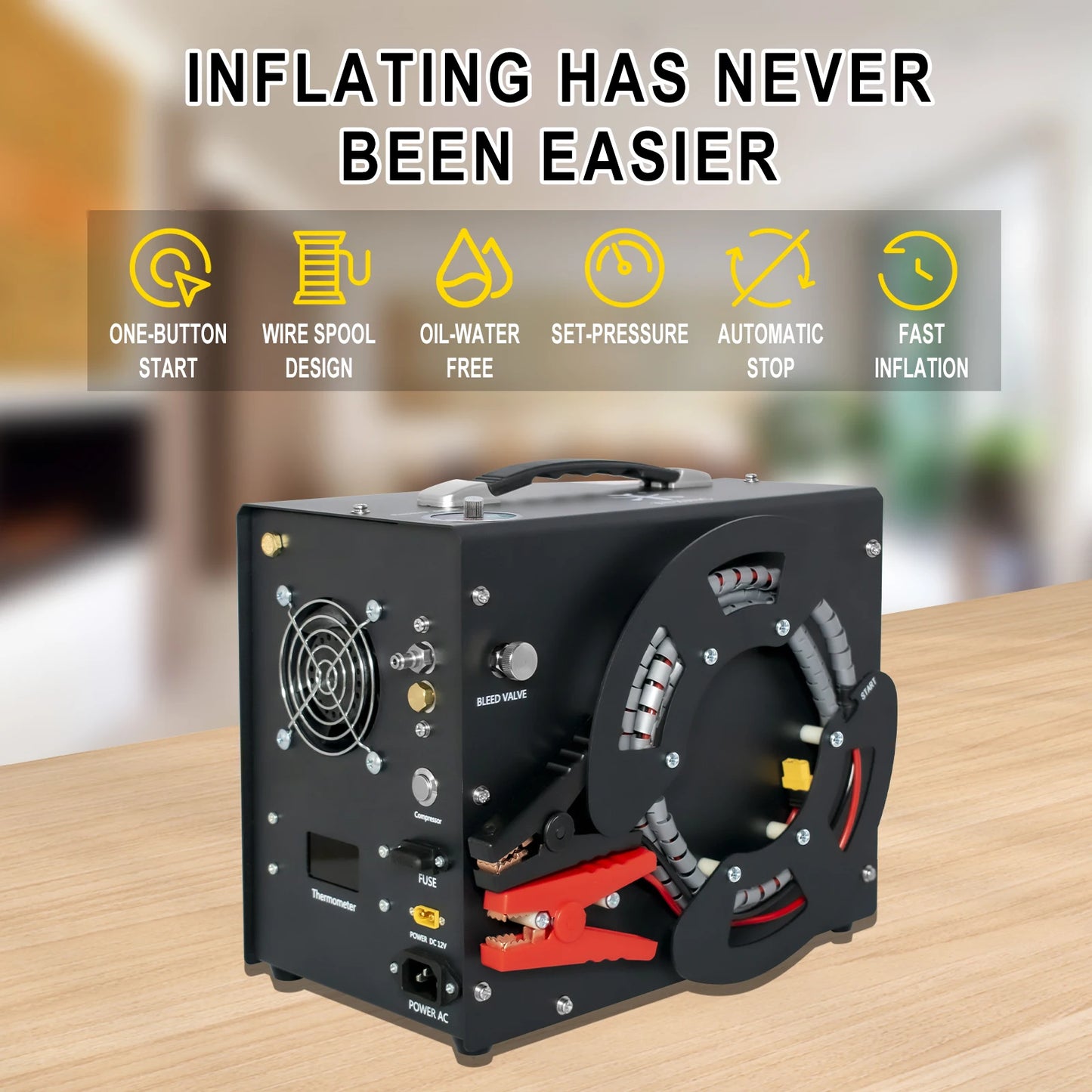 TUXING TXES062 300Bar PCP Air Compressor w/ 12V Adapter