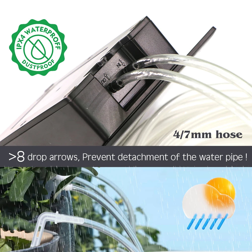 Tuya Wifi-compatibility Solar Power Timer Smart Drip Irrigation System Remote Control Watering Kit for Garden Balcony Plants Pot