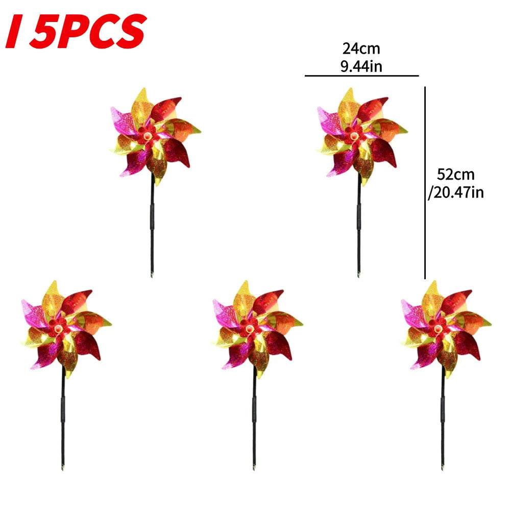 5/10PCS Bird Repeller Reflective Windmill Pinwheel Bird-Scaring Windmill Spinner for Garden Lawn Yard Decor and Keep Birds Away