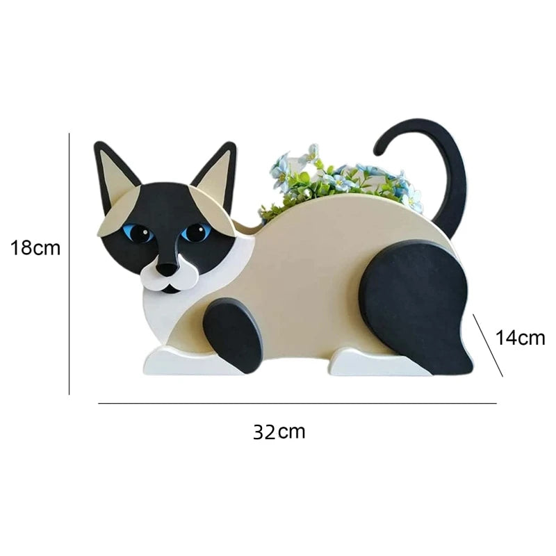 DIY Garden Pots Cat Shaped Planter Garden Flower Pot Cat Animal Garden Animal Statue Sculpture Flower Planter Garden Decoration