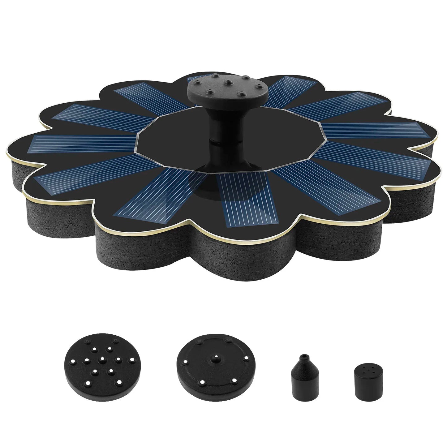 Solar Fountain Pump Bird Bath Fountain Garden Outdoor Water Pool Pond Floating Decor With 5 Nozzles Solar Panel