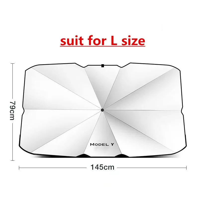 For Tesla Model Y Model 3 Model X Model S Roadster Car Windshield Sun Shade UV Ray Reflector Umbrella Auto Interior Accessories