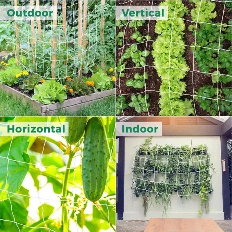 Garden Plant Trellis Netting Garden Square Mesh Netting for Climbing Plants Outdoor, Fruits, Vegetables, Vines, Grow Tents