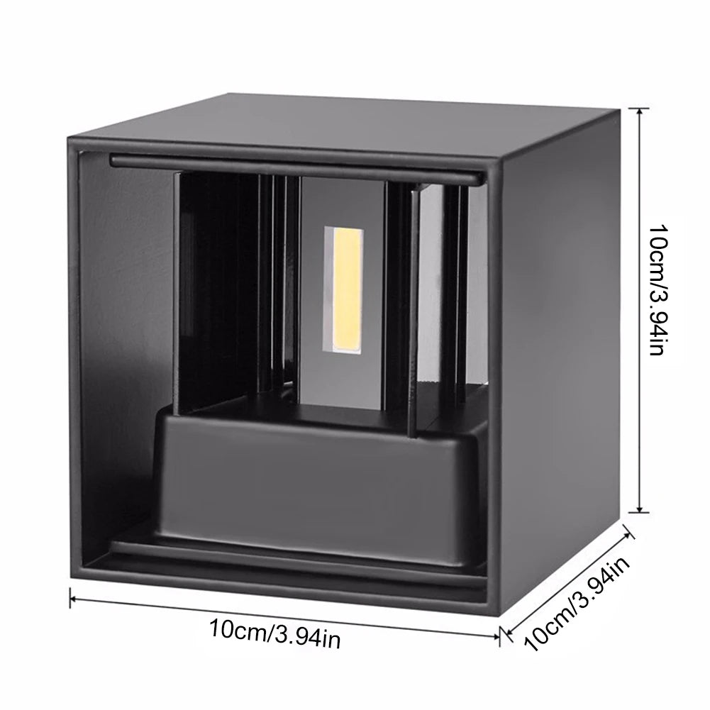 12W Dimmable COB Modern Brief Cube Adjustable Surface Mounted LED Wall Lamp Outdoor Waterproof Wall Light Garden Light Sconce