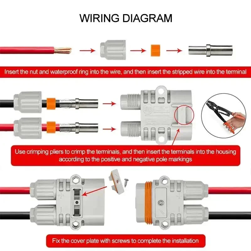120A 1200V Waterproof Male Female Connector 10mm2 Big Current Parking Air Conditioner Plug Electric Forklift Generator Connector