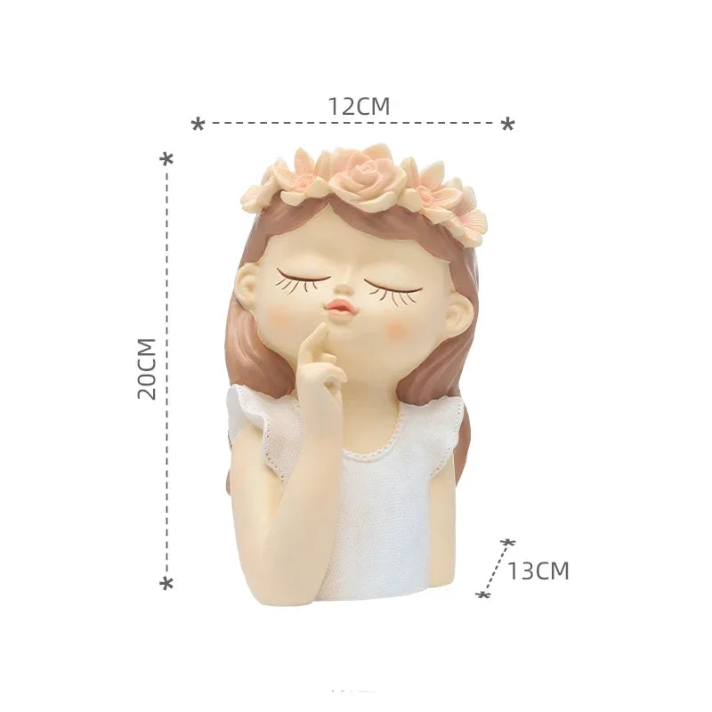 20cm/ 7.8inch Fairy Planter for Succulents Air Plants Resin Cute Girl Flower Pot Decorative Figurines Garden Home Tabletop Decor