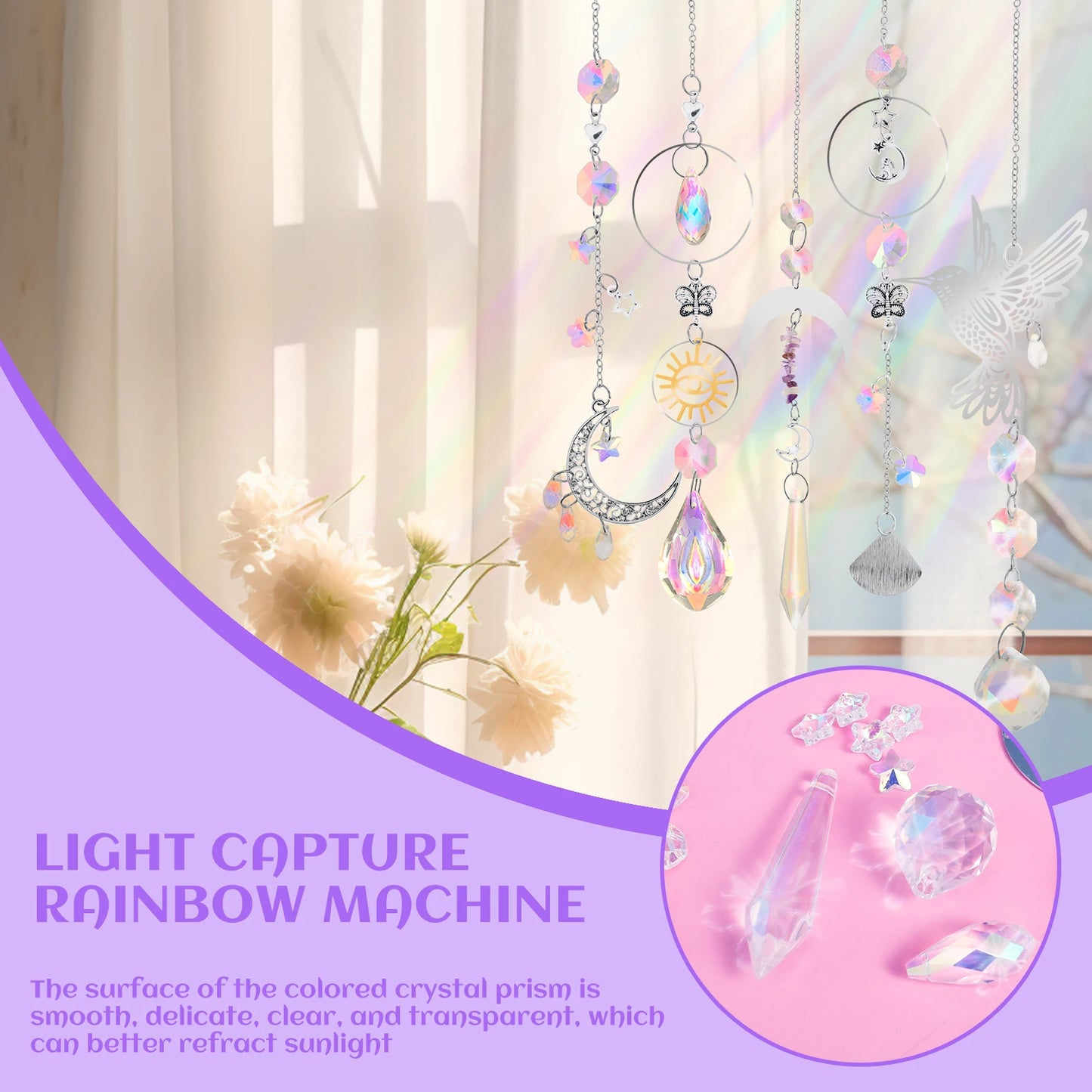 Sun Catchers Making Kits Craft for Garden Window Home Decor Crystal Suncatchers DIY Wind Chime Sun Catchers Making Kit Gifts