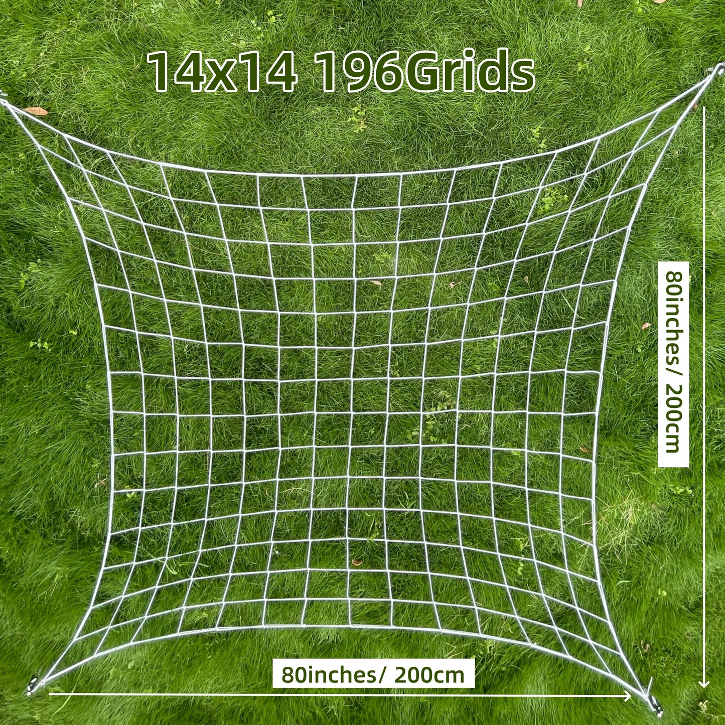 4'' Mesh Grow Tent Trellis Netting, Heavy-Duty Elastic Plant Net with Steel Hooks, Flexible Hydroponics Support for Horticulture