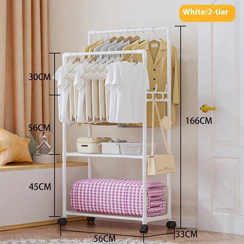 Furniture for Room Clothing Rack Clothes Arara Floor Coat Rack Porte Manteau Mural Hanger Iron Bamboo Wall Shelf Racks Metal