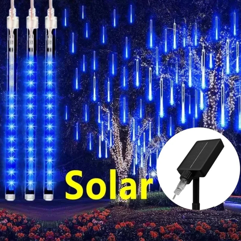 30/50cm Solar LED Meteor Shower Rain Lights Holiday String Lights Waterproof Garden Light Christmas Wedding Decoration