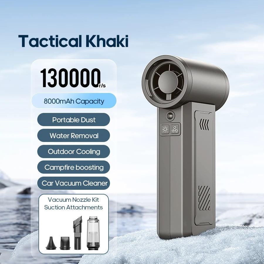 Kinscoter Powerful Air Blower 130000RPM Violent Turbo Fan 8000mAh Port