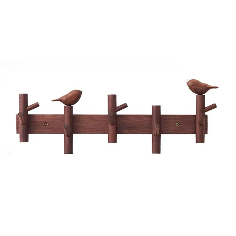 Creative Clothes Hanger Foyer Entrance Wood Hangers Multifunctional Bag Key Coat Hook Wall Mount Coat Racks Hanging Organizers