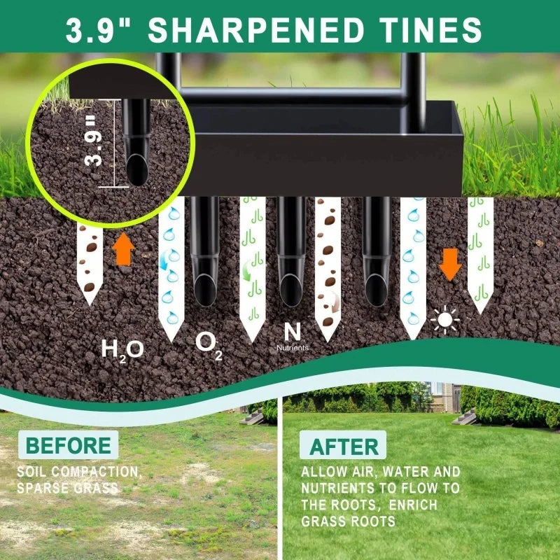 Durable Iron 3-Prong Soil Cultivator, Perfect Gardening Aid Tool for Home Lawn Maintenance and Landscaping Projects
