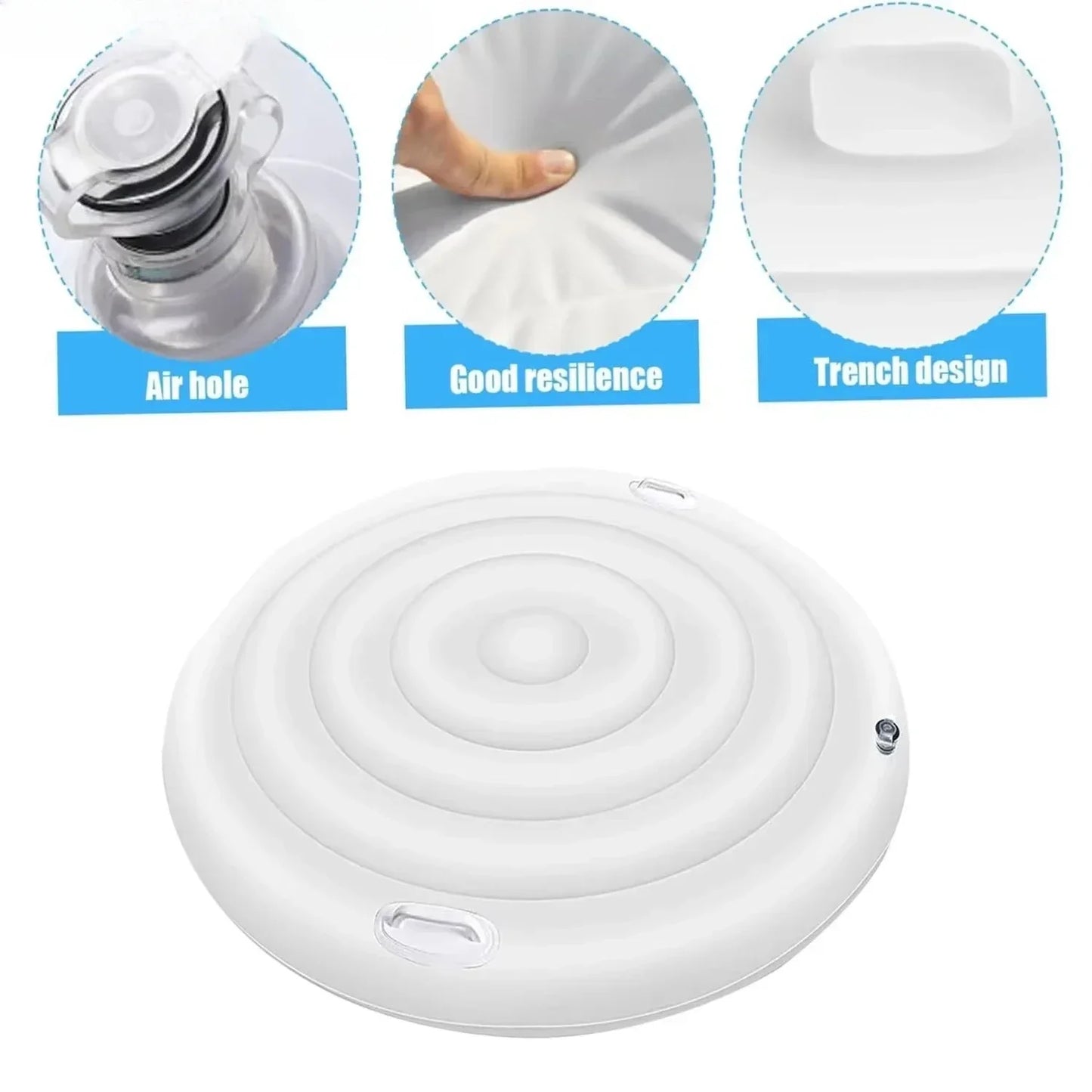 140/165cm Diameter Jacuzzi Inflatable Energy Saving Round Hot Tub Lid Outdoor Spa Pool Windproof Rain Overflow Thermal Cover