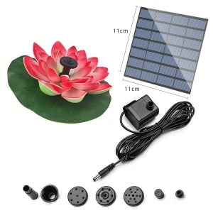 1.2W solar lotus fountain pump, DIY lotus solar fountain, suitable for garden bird bath, pond decoration, water features