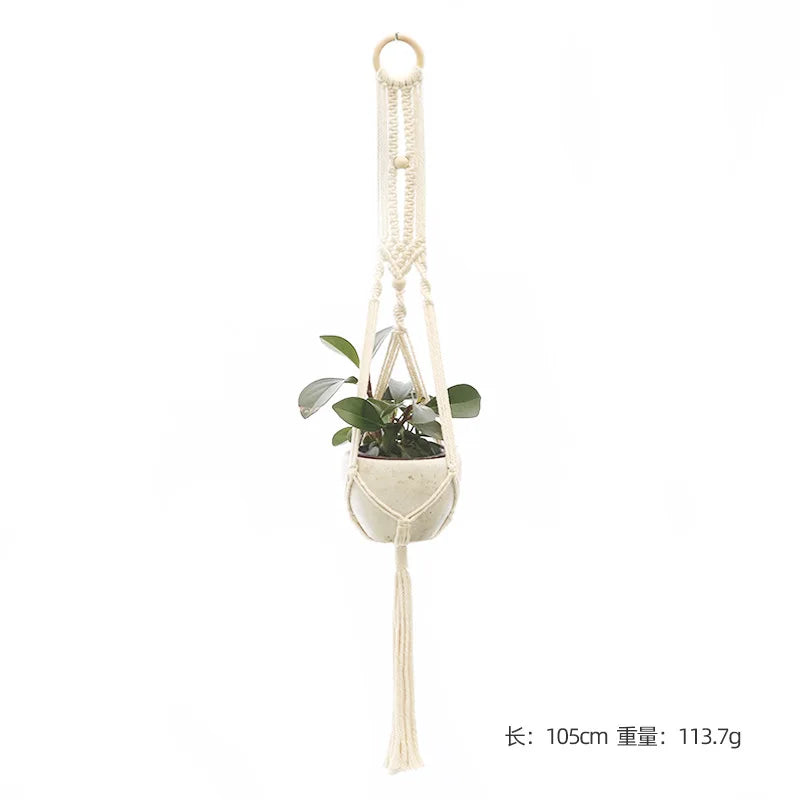 Hanging Plant Handmade Macrame Plant Hanger Flower Pot Planter Hanger Wall Decor Courtyard Garden Hanging Planter Hanging Basket