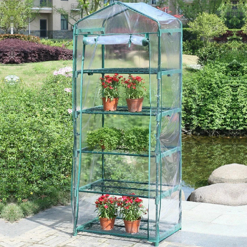 Garden Warmer Cover PVC Flower and Plant Insulated Warming Shed Greenhouse Warming Sunroom Insulated Rainproof Trellis