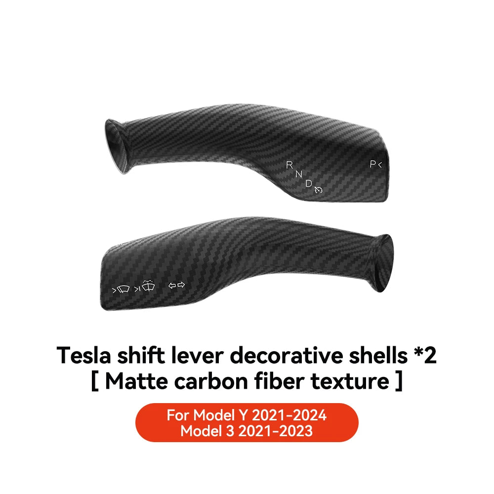 YZ For Tesla Model 3 Y Highland Juniper Full Package Trim Cover Of Carbon Fiber Matte Finish On Wiper Lever For Tesla 2021-2025