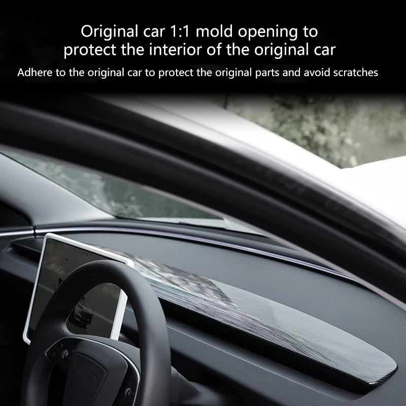 For Tesla Model 3 Highland 2025 2024 Dashboard Cover ABS Carbon Fiber Air Outlet Panel Cover Trim Sticker Interior Accessories