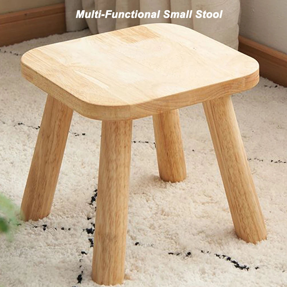 Walnut & Natural Wood Bench Lightweight 3.1 lbs Stool for Home Bathroom Non-Slip Durable Easy Storage