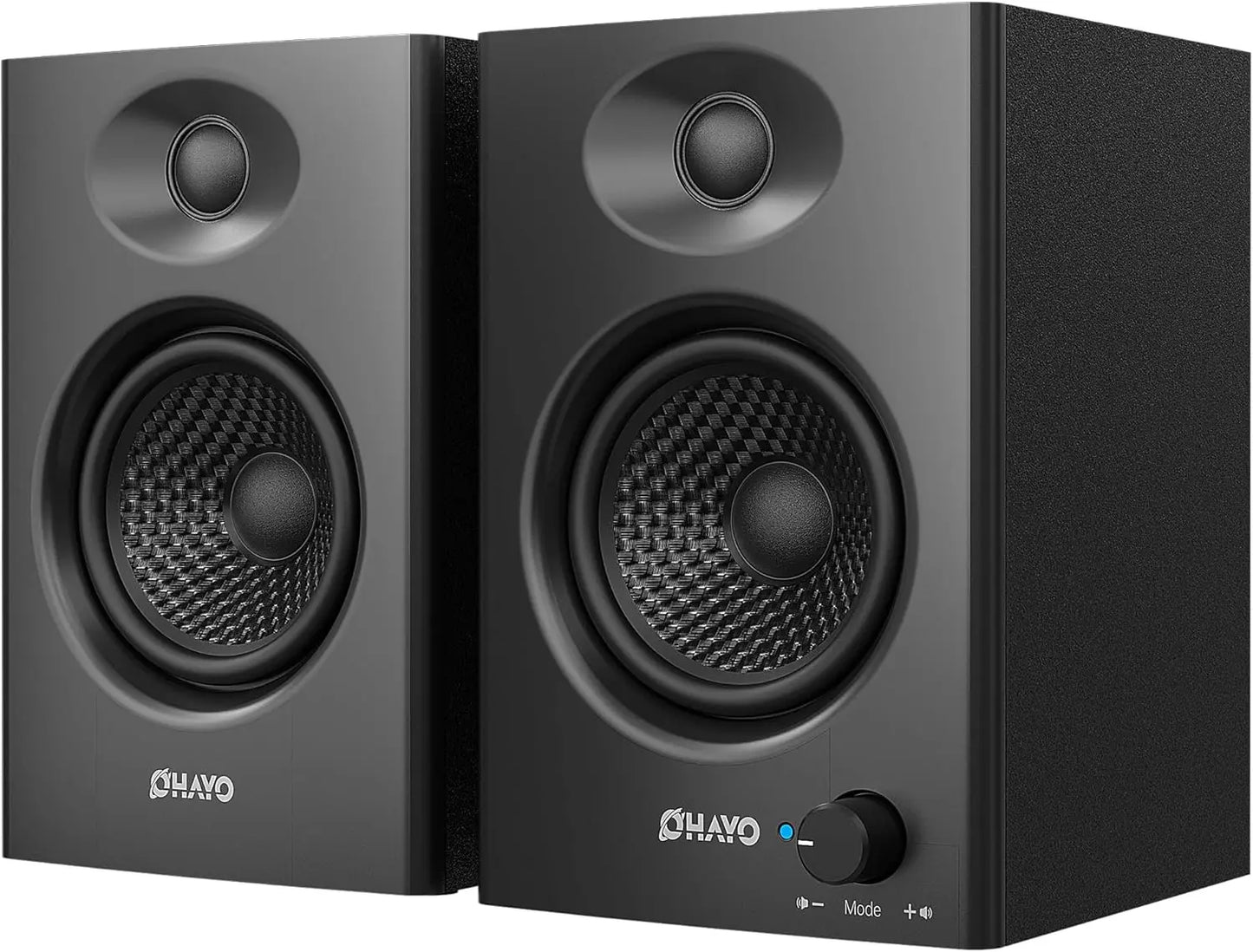 OHAYO 60W Computer Speakers for Music Gaming, Active Bluetooth 5.3, Stereo 2.0 Speakers for Desktop PC or Laptop, Aux RCA Input