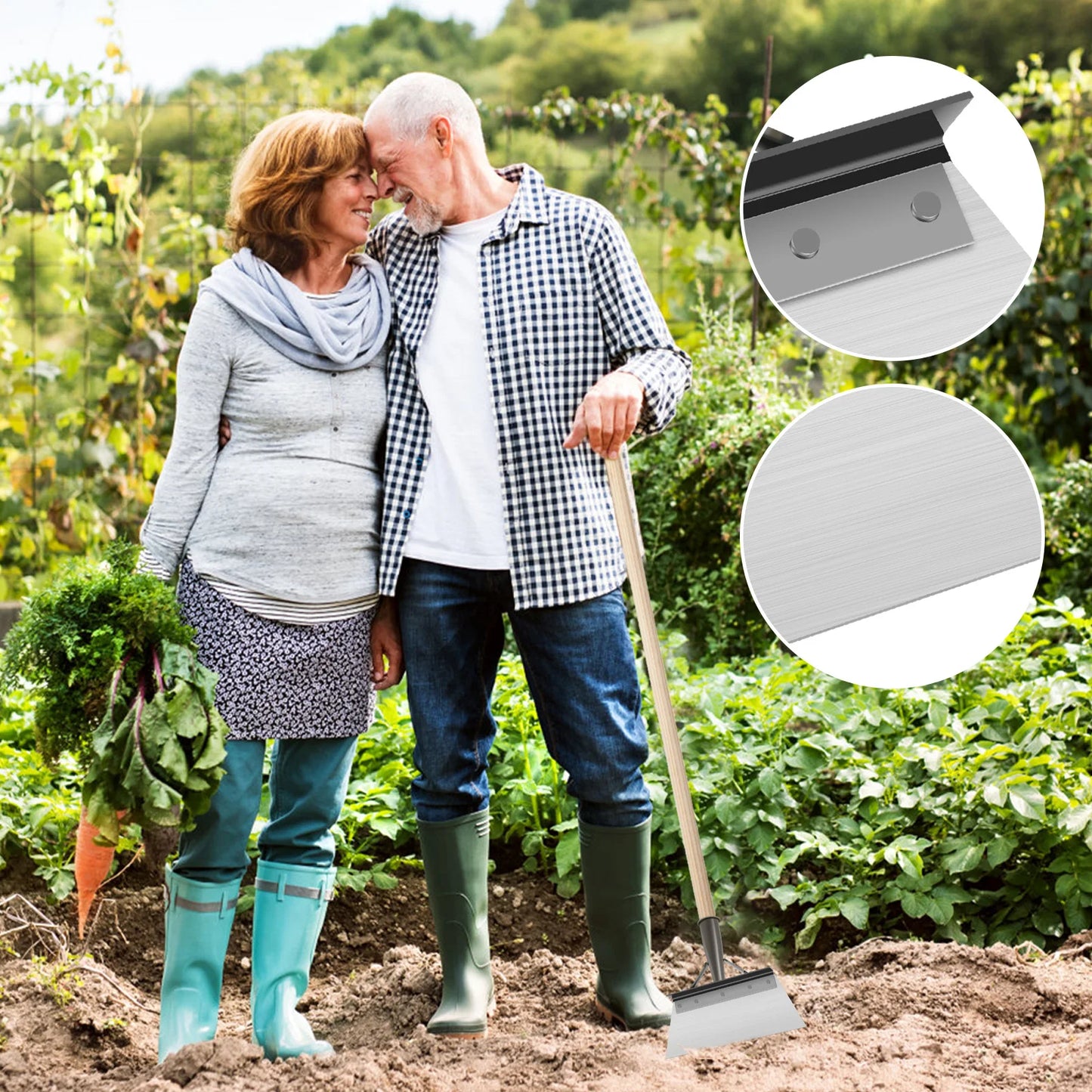 Multi-Use Cleaning Shovel Head 9.8inch Garden Pig Farm Pigeon Chicken Coop Manure Shovel Stainless Steel Weeding Hand Shovel