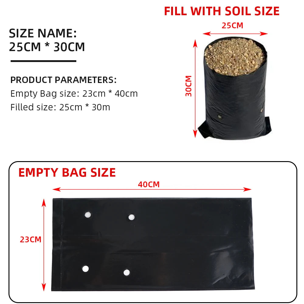 10-100 planting bags PE polybags vegetable nursery bags garden plastic bags peanut thickened planting bags nursery pots