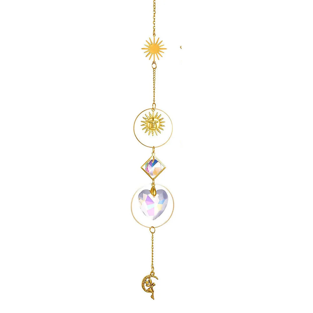 1PCS AB Suncatcher Hanging Sun Catcher with Chain Pendant Ornament Crystal Balls for Window Home Garden Christmas Party Decor
