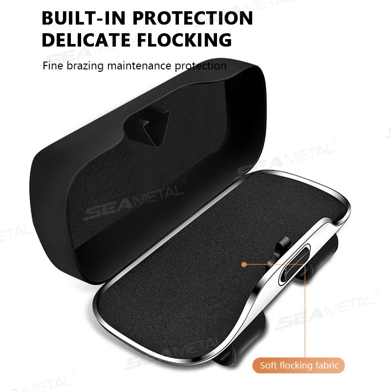 SEAMETAL Car Glasses Box Portable Press Switch Sunglasses Holder Support Driver Goggle Case Car Sun Visor Eyeglasses Storage Box
